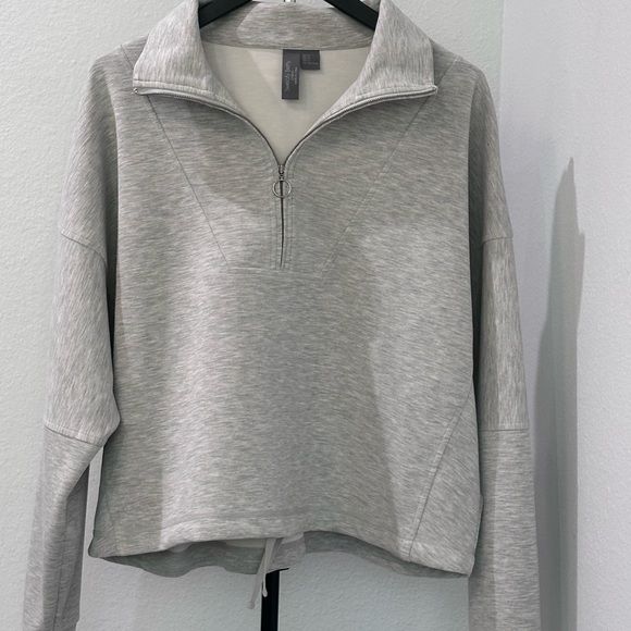 Sweaty Betty Light Gray Half-Zip Pullover Sweatshirt - Picture 4 of 4